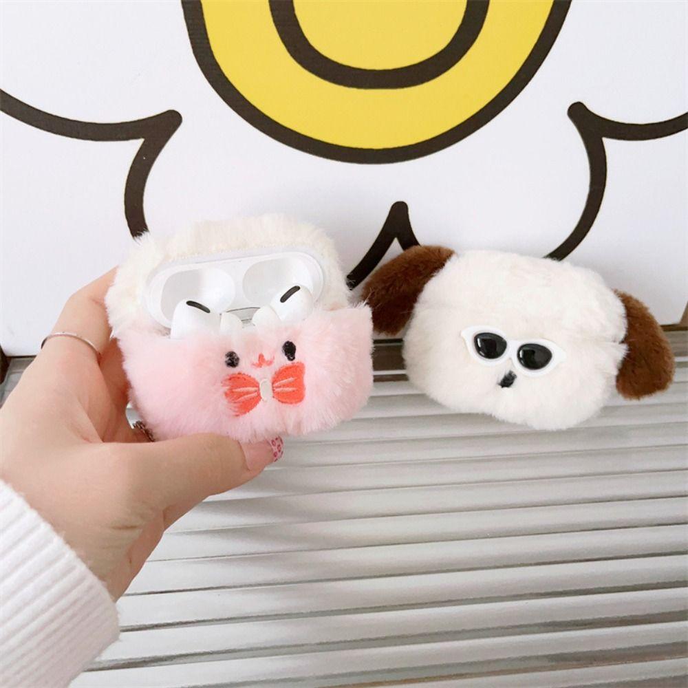 

Плюшевые чехлы для наушников с кроликом и собакой, милый чехол для зарядки Airpods 1 2 3/Pro 1 2