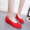Cresfimix Zapatos De Mujer Women Cute Round Toe Red Slip On Loafers Lady Cool Canvas Anti Skid Comfort Summer Flat Shoes B6070b