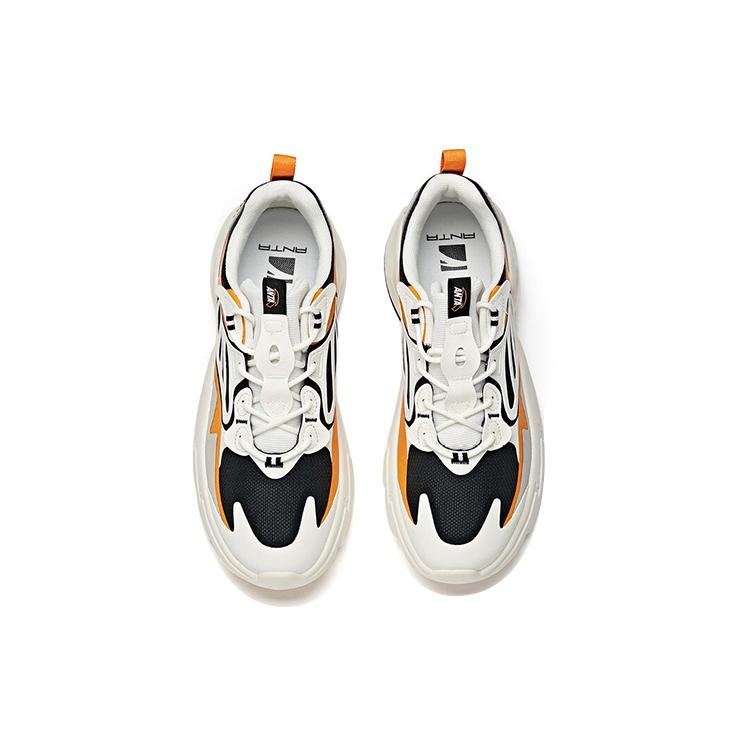 Anta Millennium 2.0 Slip Resistant Abrasion Resistant Low top Chunky Sneakers Men's Black White Yellow 112128896-5