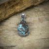 Tibetan Turquoise Gemstone 925 Sterling Silver Jewelry Pendant 2.21" M-28