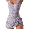 One-piece printed swimsuit, belly slimming, backless, fashionable skirt-style one-piece swimsuit