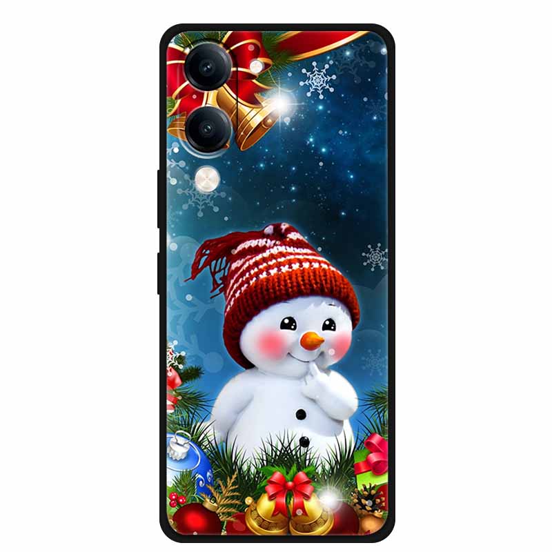 Christmas Case For Vivo Y04 Y04S Y37C Soft Silicone Phone Cover Funda For Vivo Y 04 04S 37C Black TPU Protective Bumper Casing