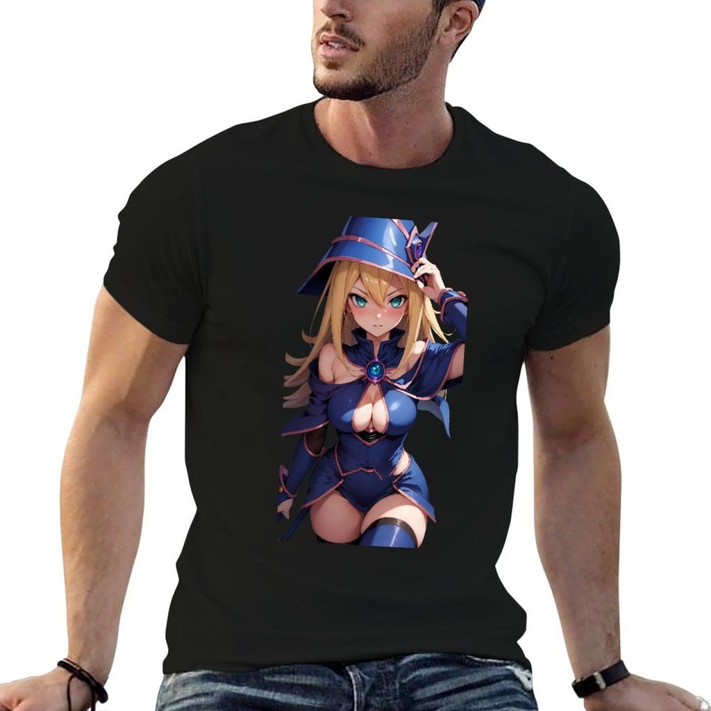 Cute Anime Girl Dark Magician Girl 8 Tshirt Vintage Print Crew Neck Tee