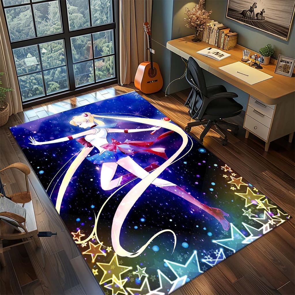 Sailor Moon Anime Rug Carpet Large Area Rug Non Slip Washable Floor Mat Gamer Room Bedroom Home Decor -QJY