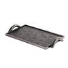 Tray with Handles Textured Rectangular Metal for Interior