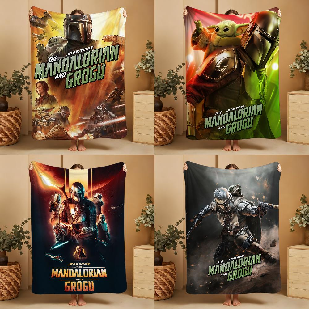 S-StarS W-WarsS Mandalorian And Grogu Blanket Soft Warm Furry Throw Super Kids Toys Bed Sofa Car Cradle
