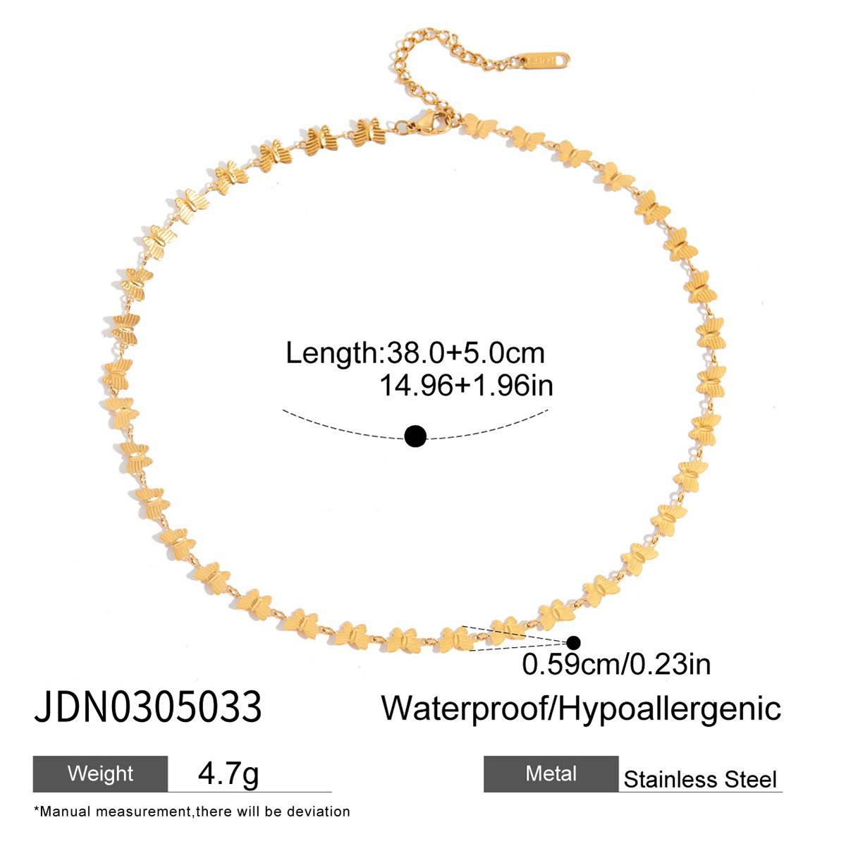 European American High-End Stainless Steel Fashion Pendant Necklaces Simple Titanium Steel Lock Chain Cross-Border Popular Item SKU_JDN0305033 золотой
