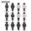 Sanda Women's Fashionable Leather & Silicone Strap Quartz Watch with Luminous Stopwatch
