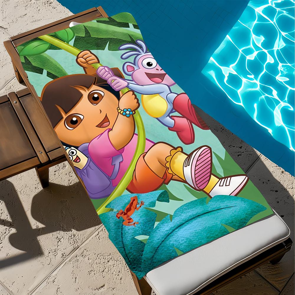 CUTE D-Dora Animation E-Explorer Towel Beach Quick Dry Soft Pool Towels Gift for Travel Gym Shower Camping Sports