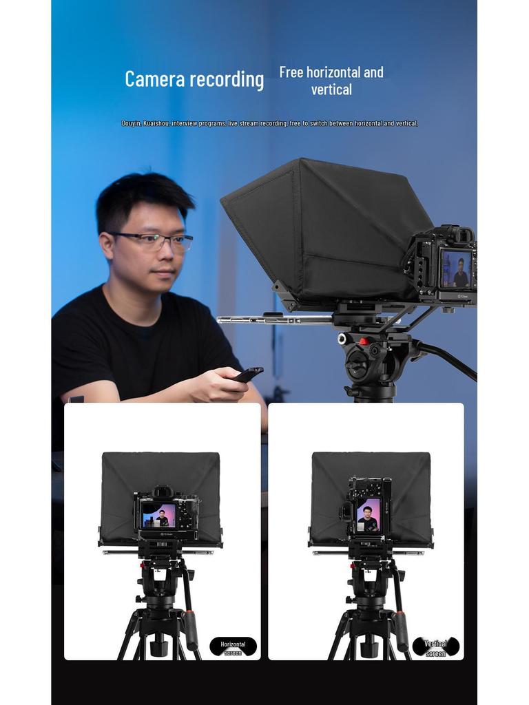 Zhi Jie T14 Portable Folding Teleprompter for DSLR, Smartphone, and Tablet