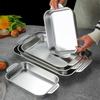 304 Stainless Steel Rectangular Roasting & Serving Tray