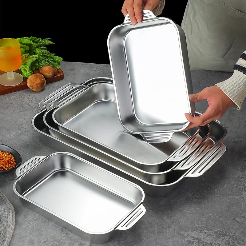 304 Stainless Steel Rectangular Roasting & Serving Tray