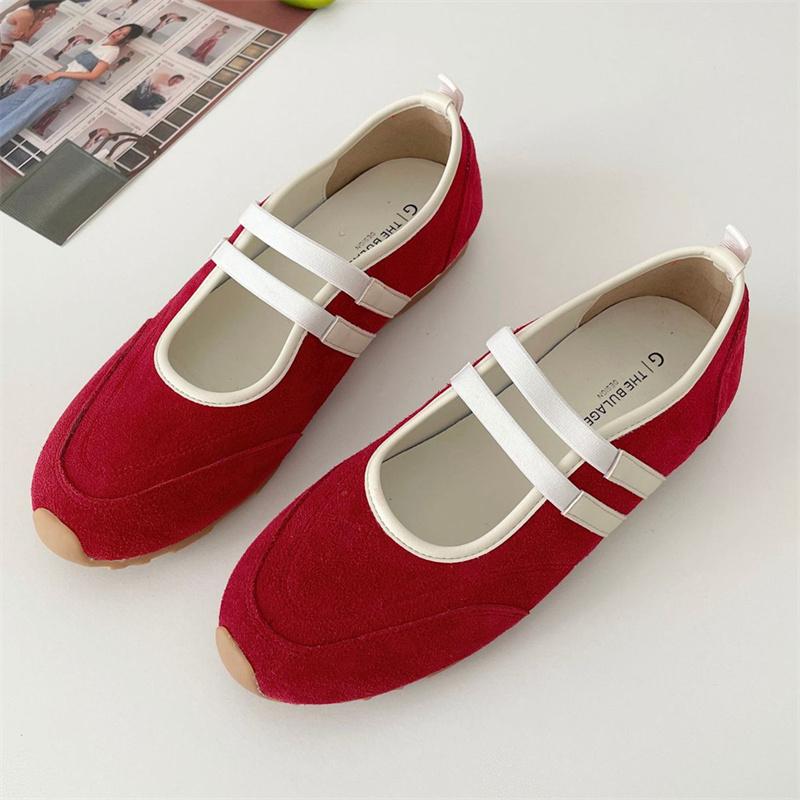 Fashion IPPEUM Ballet Sneakers Flats Round Toe 2025 New Red Ballerina Shoes Woman