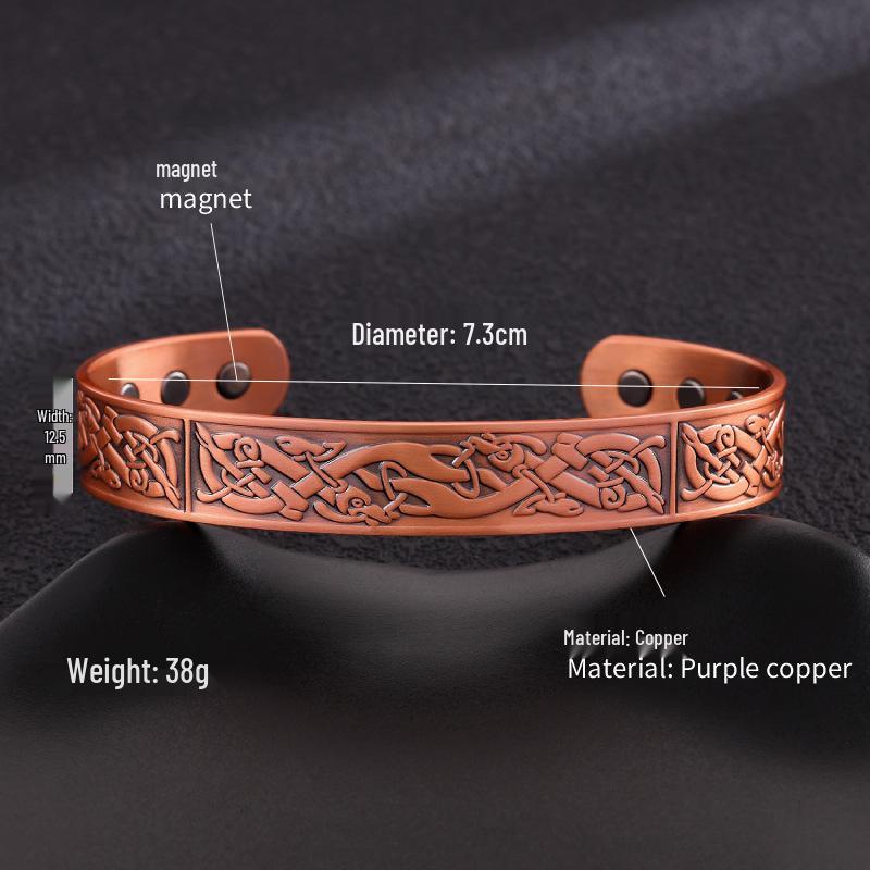 Purple Copper Magnet Bracelet - Adjustable Pure Copper Hand Jewelry
