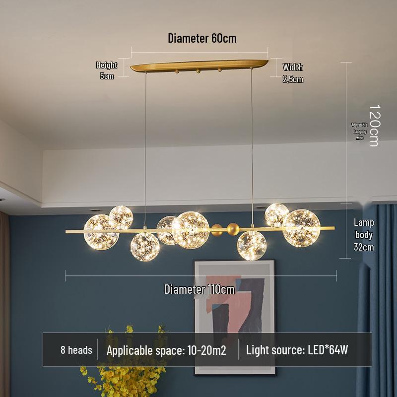 Nordic Starry Sky Modern Chandelier: Magic Bean Bubble Light for Living Room and Bedroom