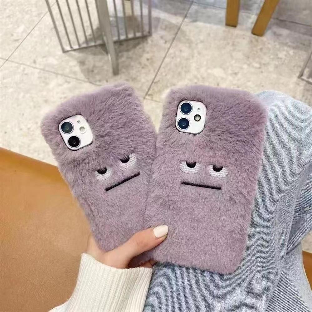 Purple Monster Emoji for IPhone16 Phone Case 13 for Apple 15 Plush 14