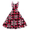 Children's Fashion Casual Christmas Print Sexy Off-the-shoulder Punk Retro Dress