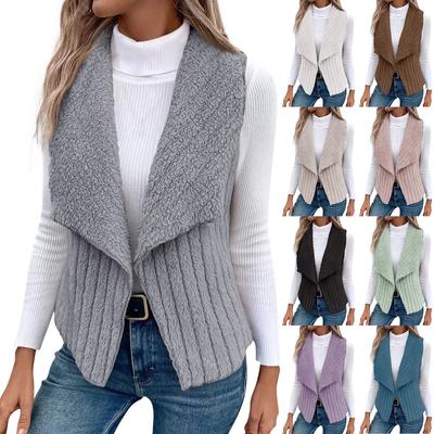 Women's Fashion  And Winter Casual Solid Color Sleeveless Versatile Vest Jacket