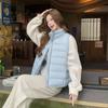 Autumn and winter new women's short down cotton vest stand-up collar loose versatile warm fashion cotton vest