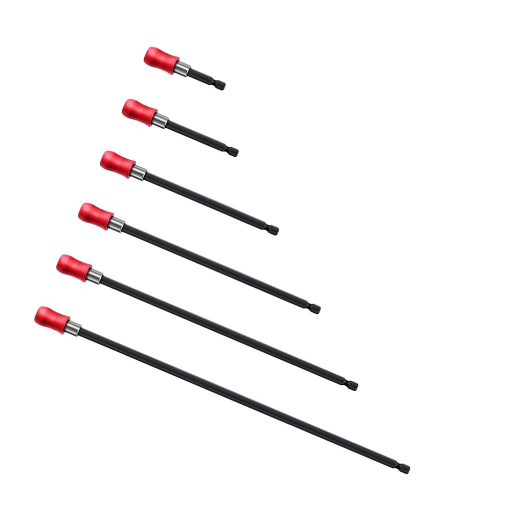 6PCS Bit Extension Bars Hex Socket 6.35mm Extension Bit Holder for Power Drill Electric Wrench Screwdriver