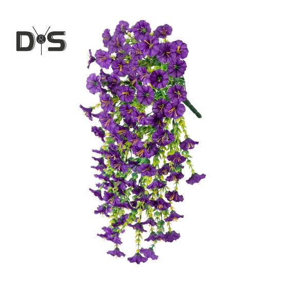 

Искусственные подвесные цветы петунии, устойчивые к ультрафиолетовому излучению, искусственные растения для улицы, искусственная полосатая петуния, весенне-летний декор для дома, каминной двери, крыльца, патио фиолетовый