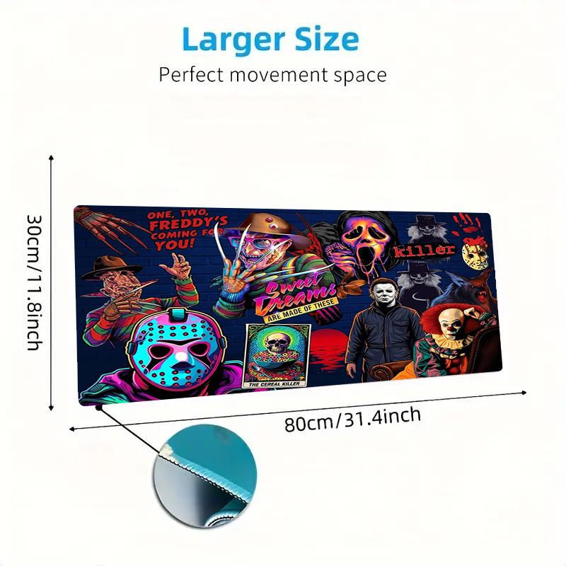 Horror Movie Series Color Mouse Pad Large Gaming Table Cushion Non-slip Laptop Tablet Big Mousepad XXL Mat Mini PC Playmat With Lock edge