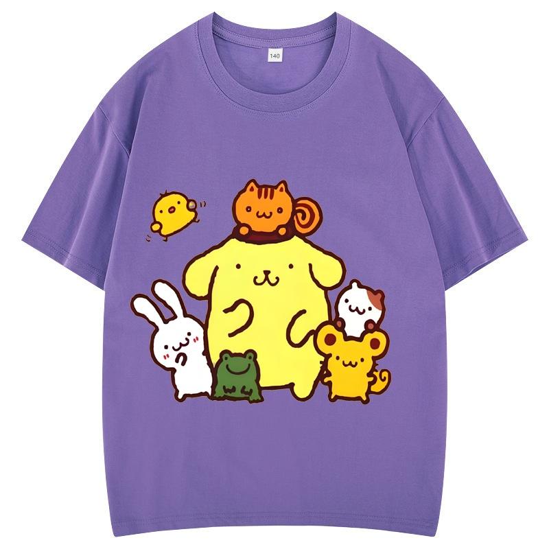 Pom Pom Purin Tshirt Kids Cartoon Casual Summer Girls Short-sleeved Girls T-shirt Clothes BoysTeen Clothing