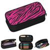 Pink Zebra Print Pencil Cases for Students School Pen Box Pencil Bag Large Storage Pencil Pouch