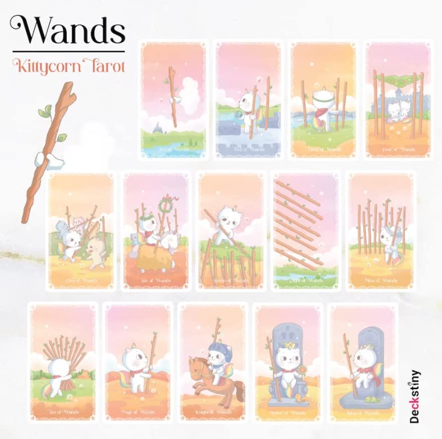Kancharo Tarot Cards 79 Pieces Tarot Fortune Telling Japanese Tarot Cards Basic Instructions Pouch Included [Kittycorn Tarot] & (Genuine Product)