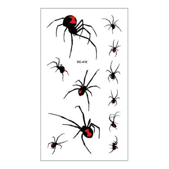 Ruikalong Scary Halloween Waterproof Tattoo Stickers - Scorpion & Spider Designs