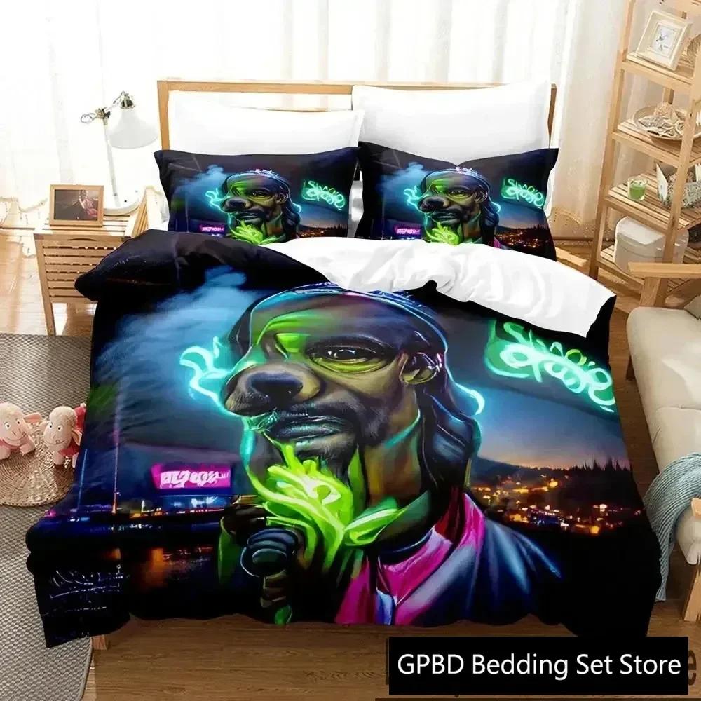 3D Print Snoop Dogg Rapper Bedding Set Boys Girls Twin Queen King Size Duvet Cover Pillowcase Bed Boys Adult Home Textileextile