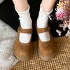 Muffin dicksoled erhöhende Boken Schuhe 2025 neu Frühling, Herbst und Winter kleine Retro Ein-Pedal Slipper Einzelne Schuhe