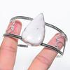 Natural Scolecite Gemstone 925 Sterling Silver Cuff Bangle Adjustable J3W56