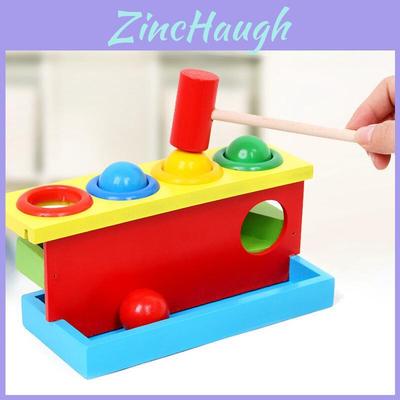 Eco-friendly Painted Wooden Toy Color Matching And Hammering Fun For Babies And Toddlers