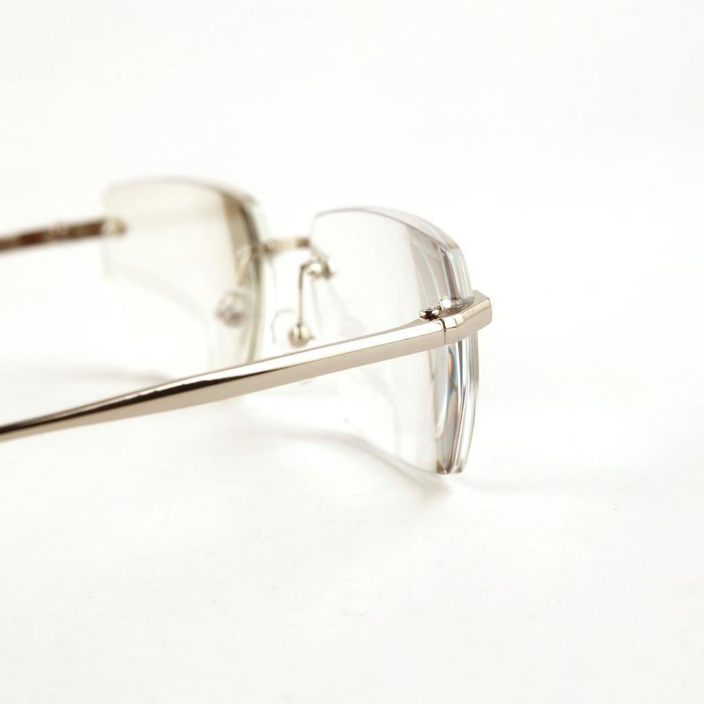 Metal frameless photosensitive color-changing reading glasses men among the elderly advanced sense anti-blue light reading glasses women exquisite
