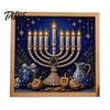 Indoor Garden Decor DIY Hanukkah Pearl Art Kit, 3D Mosaic Bead Craft Set, Creative Holiday Gift for Family Ritual Activity Making Kit Traditional Home