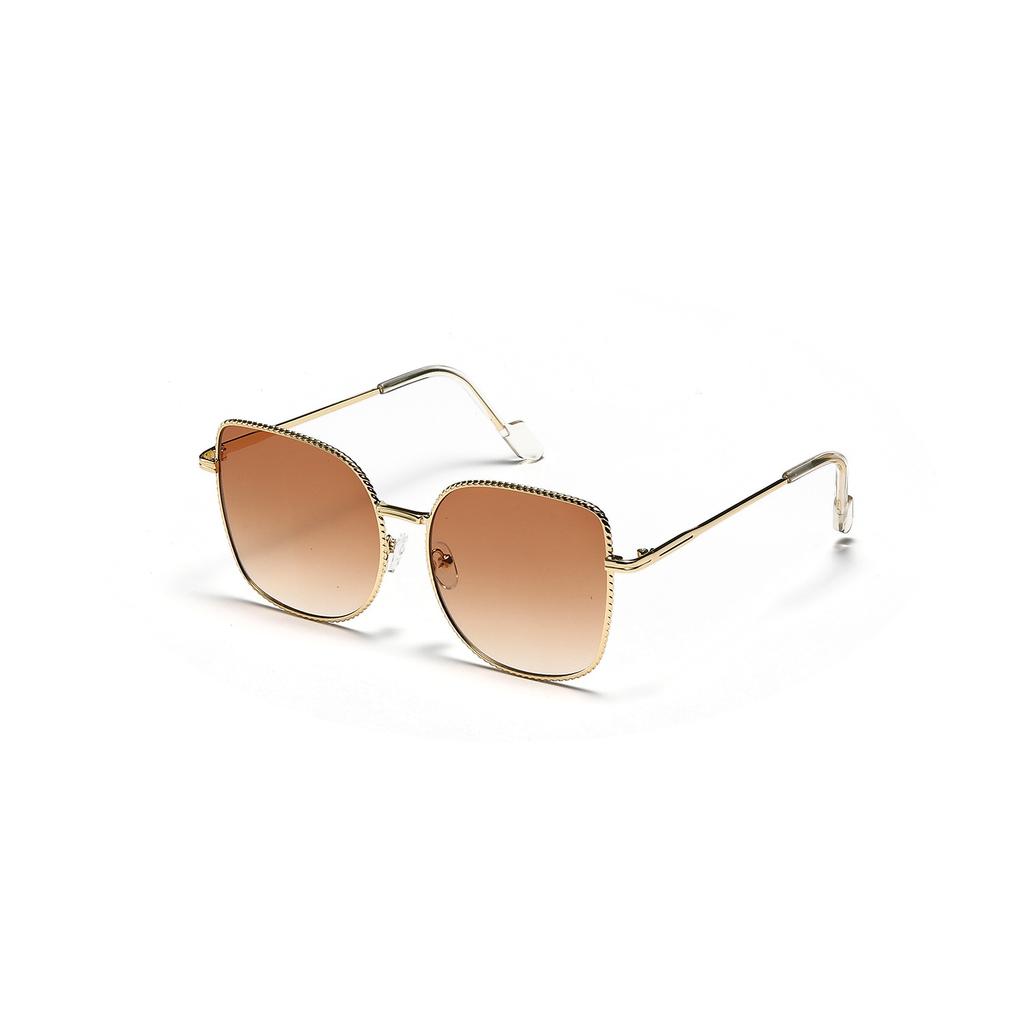 Framed Glasses Men'S Face Covering Metal Retro Sunglasses Women'S Big Face Plain Cat Eye Sunglasses