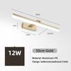 Modern Mirror Vanity Lamp Bathroom Wall Light 40cm/50cm/60cm/70cm/80cm/90cm LED Cloakroom Mirror Lights Gold Silver Black 220V