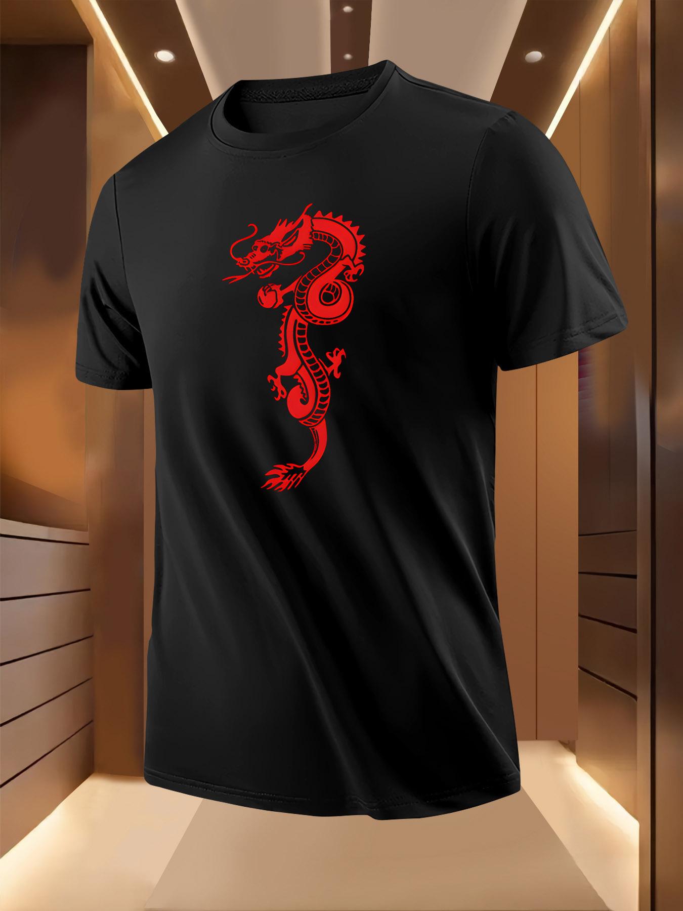 Dragon Print Tshirt - Breathable Lightweight Polyester XXL