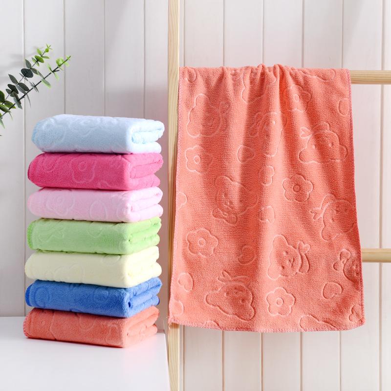 Cute Cartoon Bear Flower Embossed Towels, Soft Absorbent Quick-Drying Face Towels, High-End Gift Towels for Men and Women