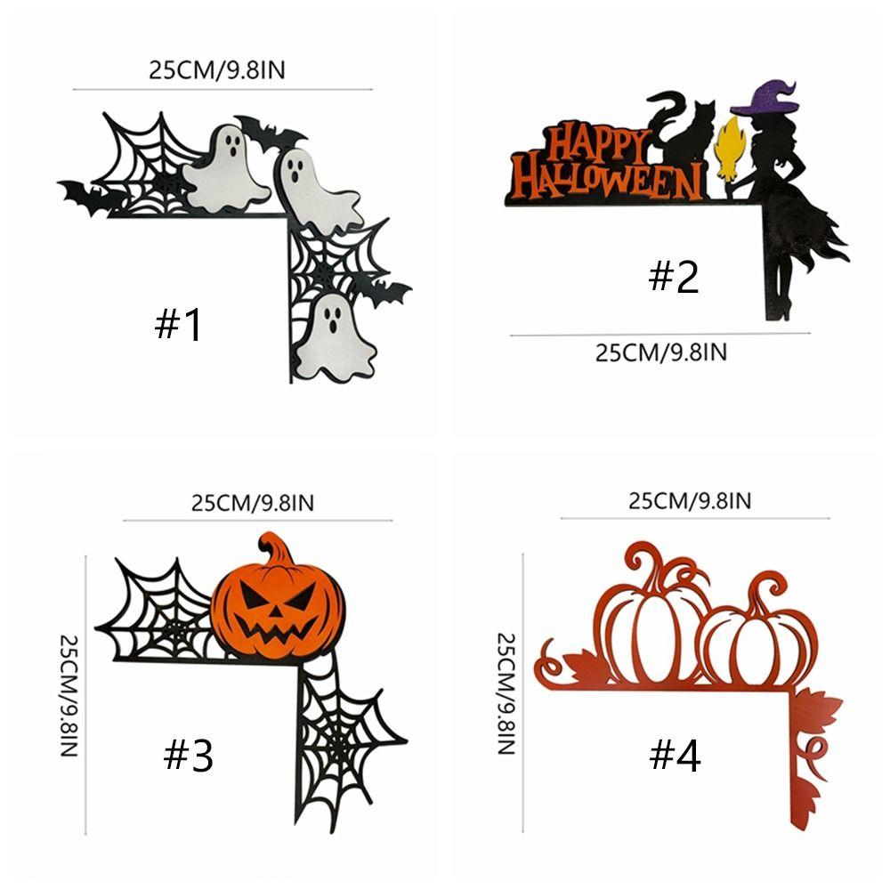 Pumpkin Ghost Witch Halloween Door Corner Sign Wooden Ghost Festival Door Stickers  Home Decor