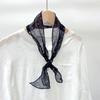 Retro Rain And Dew Striped Small Bow Tie Literary Versatile Women'S Summer Neck Protection Scarf Accessories Silk Korean Version