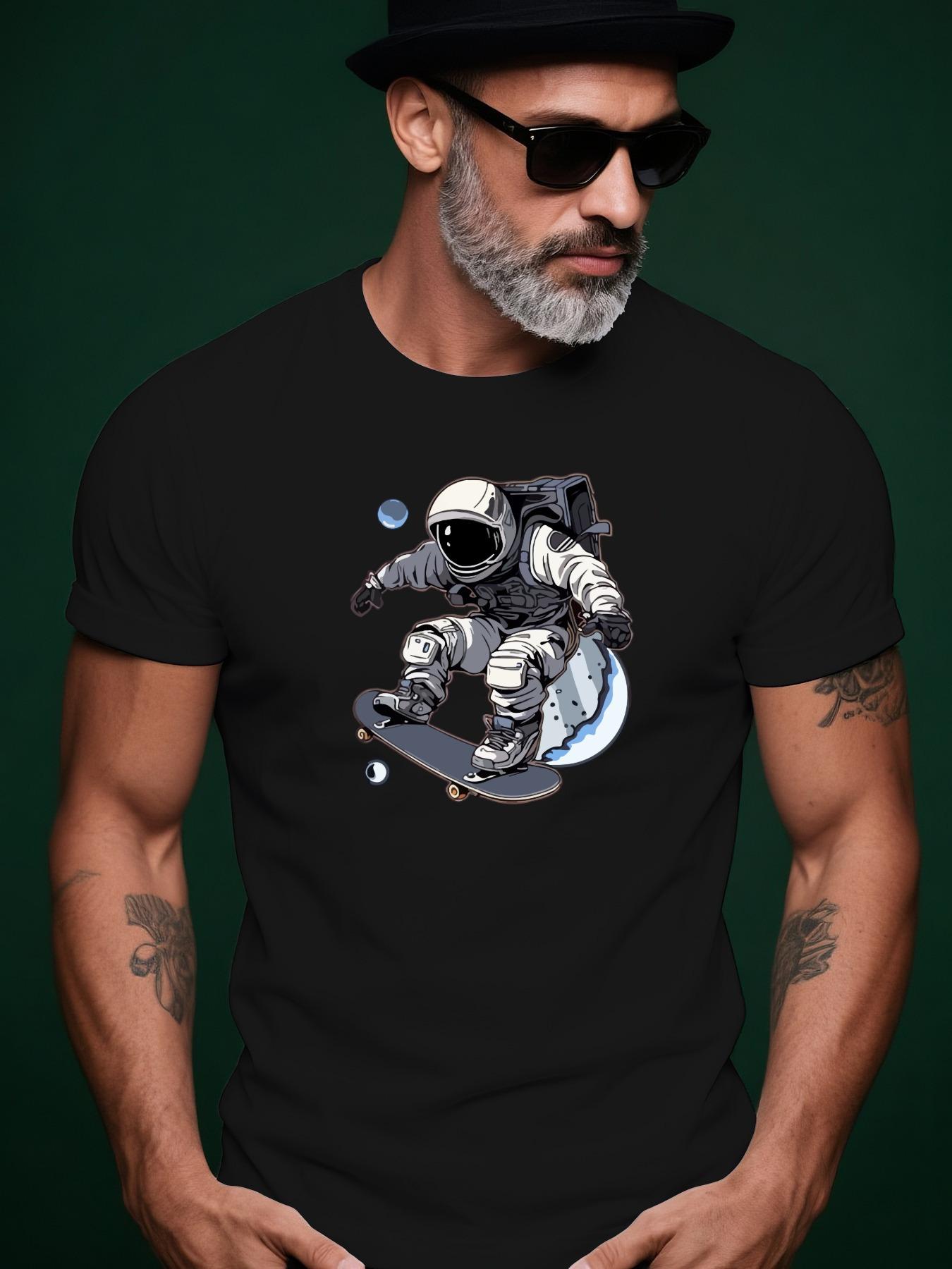 Skateboard Astronaut Trendy Streetwear Summer Casual Roun... XXXXL