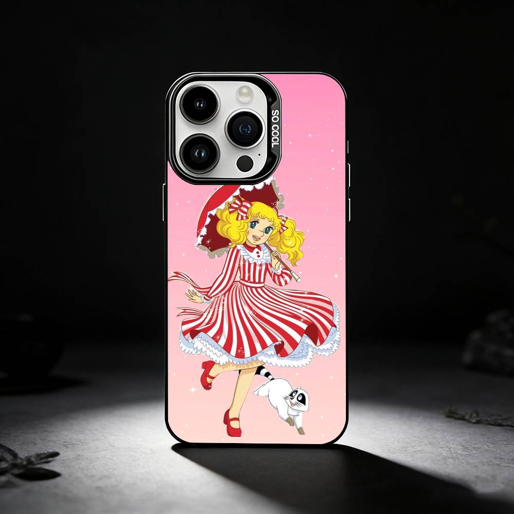 Anime Candy Candy Phone Case For iPhone 17,16,15,14,13,12,11 Plus,Pro Max,XS,Colored Silver Phone Case