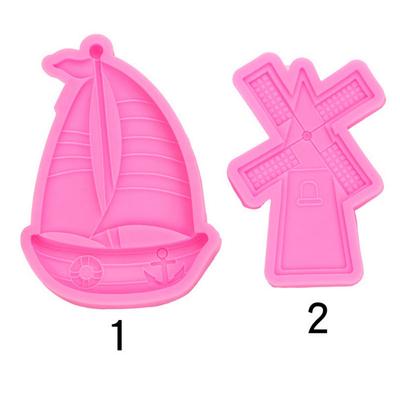 Great Windmill Ship Fondant Silicone Mold Diy Pirate Ship Sailboat Chocolate Decoration Drops Glue