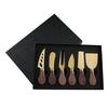 Walnut Handle Boxed Cheese Knife 4/6Piece Set Small Fork Cutlery Cream Baking Tool