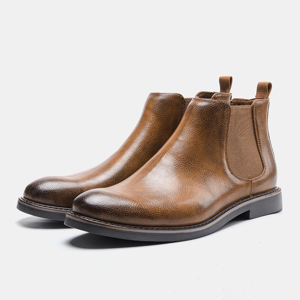 Nové pánské Chelsea Boots Britské pánské boty Barva Retro Pánské velké krátké krátké boty