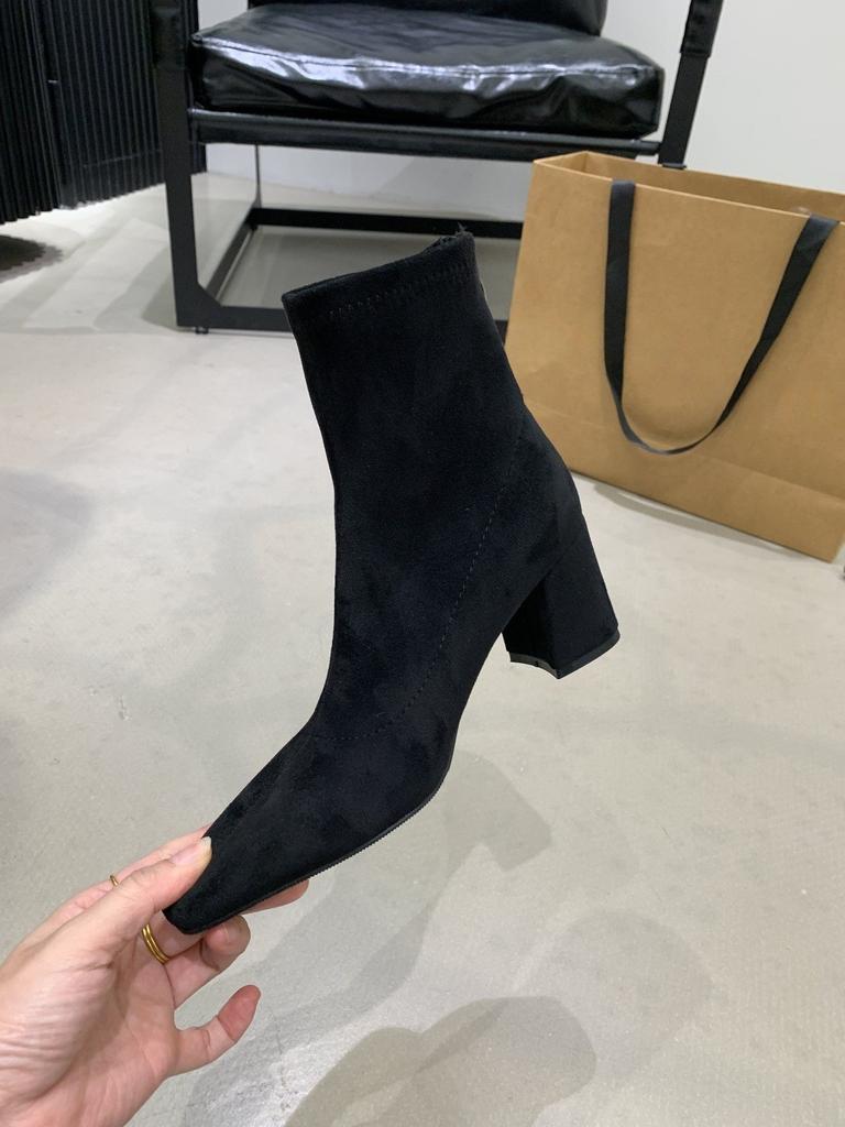 Autumn thick heel elegant light casual short boots small leather boots simple commuting casual square head fashion boots