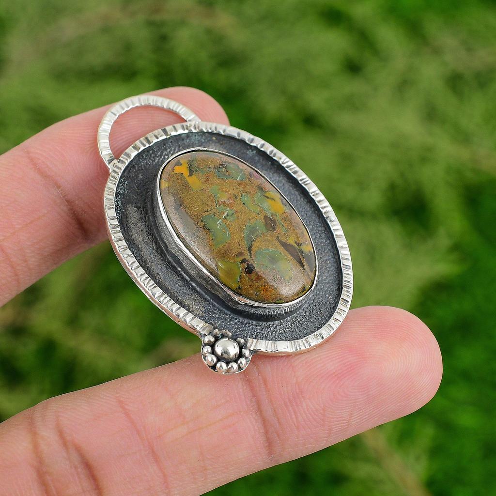 Daughters Day Deal Rhyolite Gemstone Artisan New Pendant Jewelry Sterling Silver