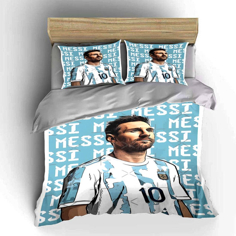 Player figure, repeated "Messi". Bedding sets Duvet cover sets Duvet covers Pillowcases(1 * Duvet Cover 2 * Pillowcases without duvet insert)